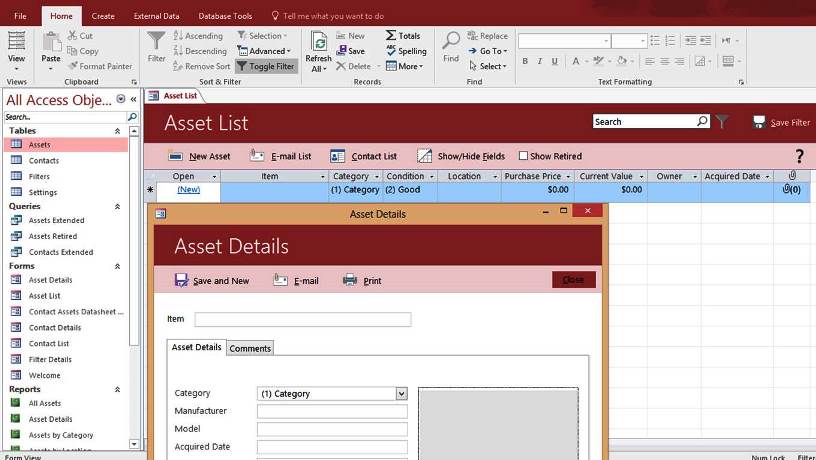 microsoft access project management templates